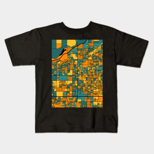 Mesa Map Pattern in Orange & Teal Kids T-Shirt